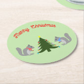 Weihnachtsbaum Eichhörnchen nach Maß dekorieren Runder Pappuntersetzer (Angewinkelt)