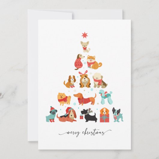 Weihnachtsbaum - Ein Schwanz-Wagner-Urlaub Feiertagskarte (Vorderseite)