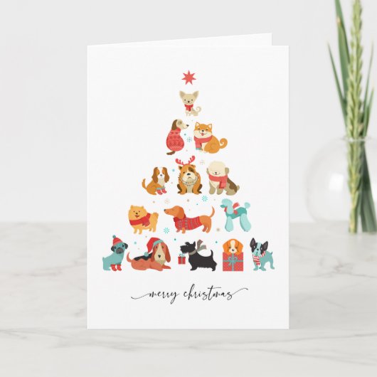 Weihnachtsbaum - Ein Schwanz-Wagner-Urlaub Feiertagskarte (Vorderseite)