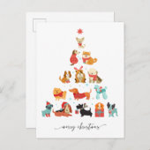 Weihnachtsbaum - Ein Schwanz-Wagner-Urlaub Feiertagspostkarte (Vorne/Hinten)