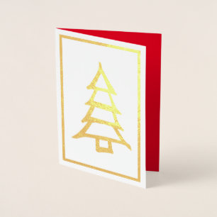 Weihnachtsbaum Einfache Minimalismus rote Innenaus Folienkarte