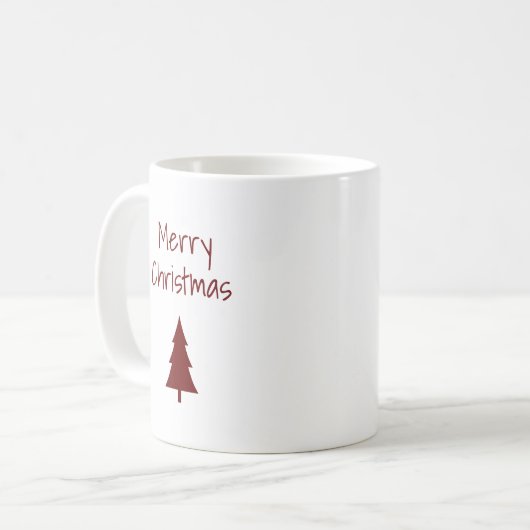 Weihnachtsbaum Einfache rote Typografie Kaffeetasse (Vorderseite Links)