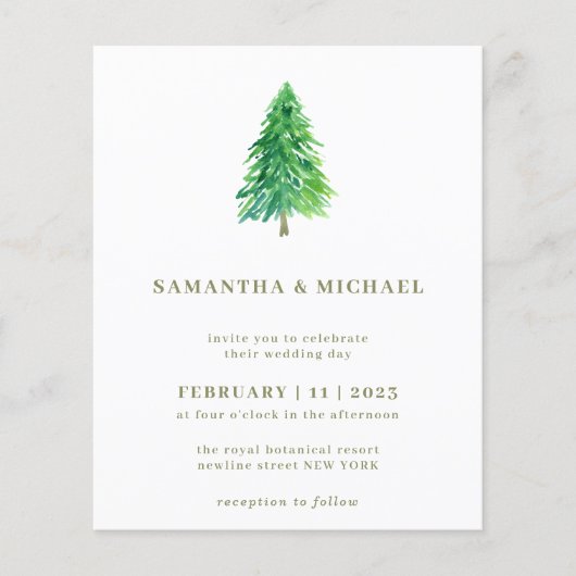 Weihnachtsbaum Einfaches elegantes Budget Flyer (Vorne)