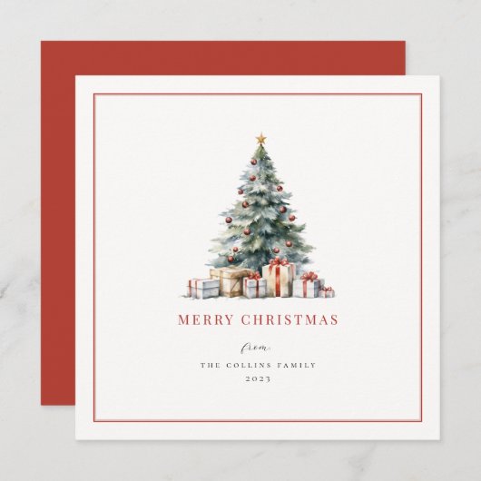 Weihnachtsbaum-Einfachheit Feiertagskarte (Vorne/Hinten)