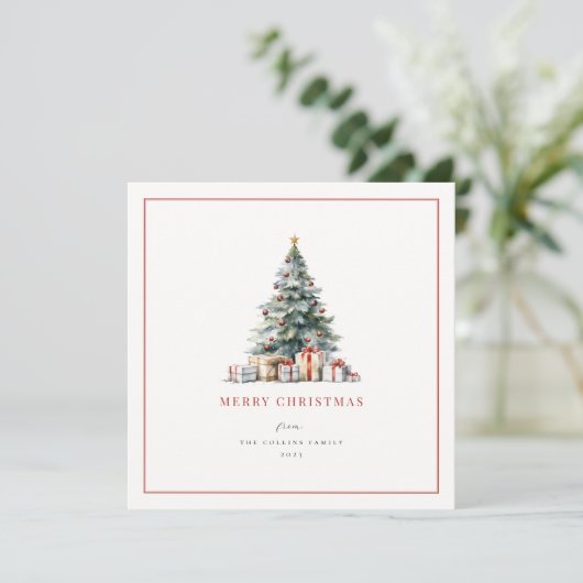 Weihnachtsbaum-Einfachheit Feiertagskarte (Stehend Vorderseite)