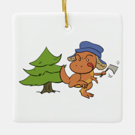 Weihnachtsbaum-Einkaufsverzierung T. Rex Keramikornament