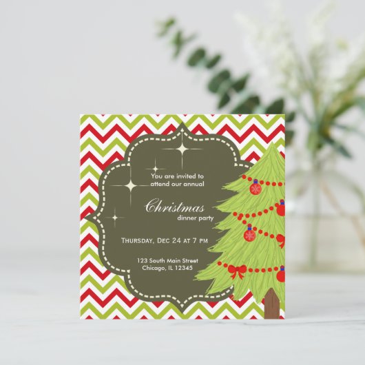 Weihnachtsbaum Einladung (Stehend Vorderseite)