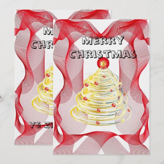 Weihnachtsbaum Einladung (Vorne/Hinten)