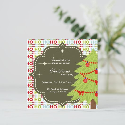 Weihnachtsbaum Einladung (Stehend Vorderseite)