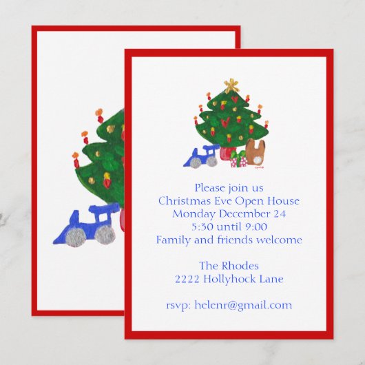 Weihnachtsbaum-Einladung Einladung (Vorne/Hinten)