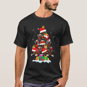 Weihnachtsbaum Eishockey Ball Weihnachtsmannmütze T-Shirt