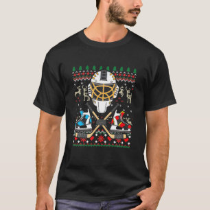 Weihnachtsbaum Eishockey Weihnachtsbaum Funny Xmas T-Shirt