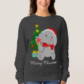 Weihnachtsbaum-Elefant hinzufügen Sweatshirt (Vorderseite)