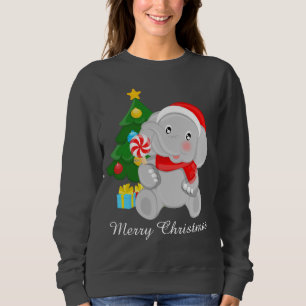 Weihnachtsbaum-Elefant hinzufügen Sweatshirt