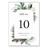 Weihnachtsbaum Elegante Hochzeit Tischnummer (Rückseite)