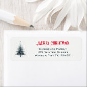 Weihnachtsbaum Elegante Rücksendeadressen-Aufklebe (Insitu)