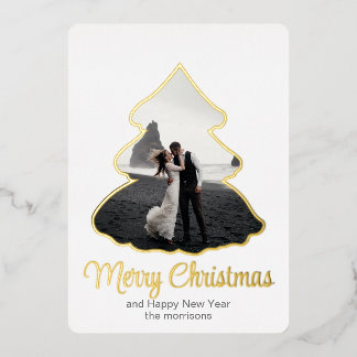 Weihnachtsbaum Eleganz 5" x 7" Folien-Einladung Folieneinladung