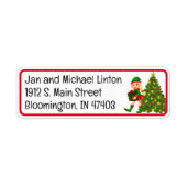 Weihnachtsbaum Elf Custom Return Address Label (Vorne)