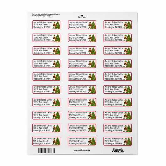 Weihnachtsbaum Elf Custom Return Address Label (Vorne)