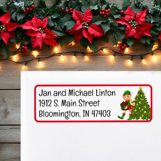 Weihnachtsbaum Elf Custom Return Address Label
