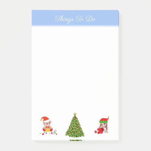 Weihnachtsbaum & Elfen Dinge tun, um Post-it-Notiz Post-it Klebezettel (Vorderseite)