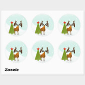 Weihnachtsbaum Elk Holiday Pine Tree Runder Aufkleber (Blatt)