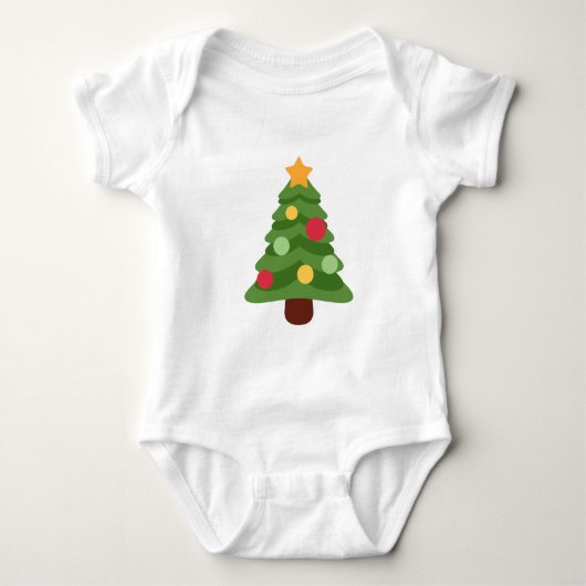 Weihnachtsbaum Emojis Baby Strampler (Vorderseite)