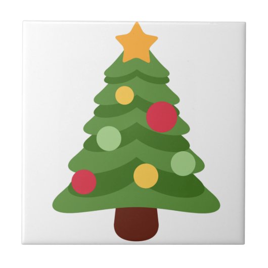 Weihnachtsbaum Emojis Fliese (Vorderseite)