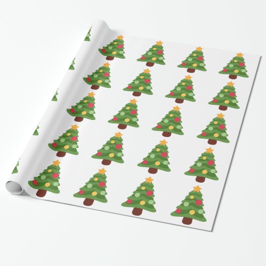 Weihnachtsbaum Emojis Geschenkpapier (Ungerollt)