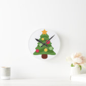 Weihnachtsbaum Emojis Runde Wanduhr (Zuhause)