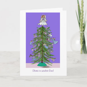 Weihnachtsbaum-Engel Feiertagskarte