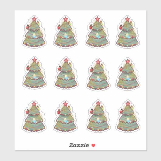 Weihnachtsbaum & Engel Vinyl Stickers Aufkleber (Blatt)