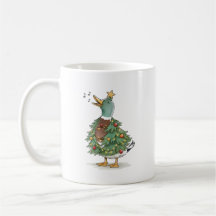 Weihnachtsbaum-Ente singt für lustige Feiertagslie