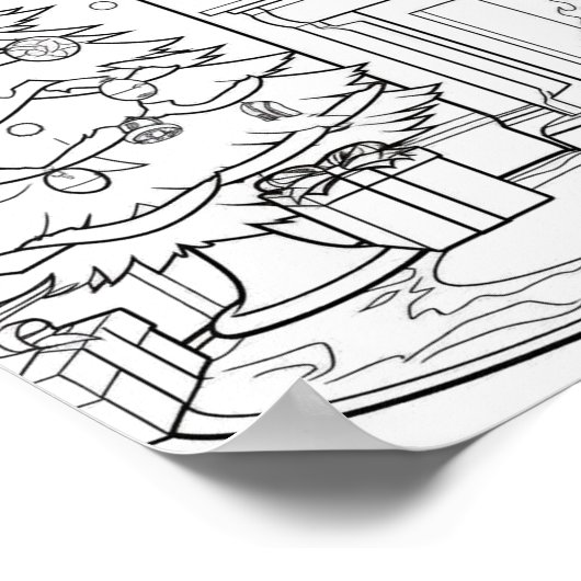 Weihnachtsbaum - Erwachsenenfarben Poster (Ecke)