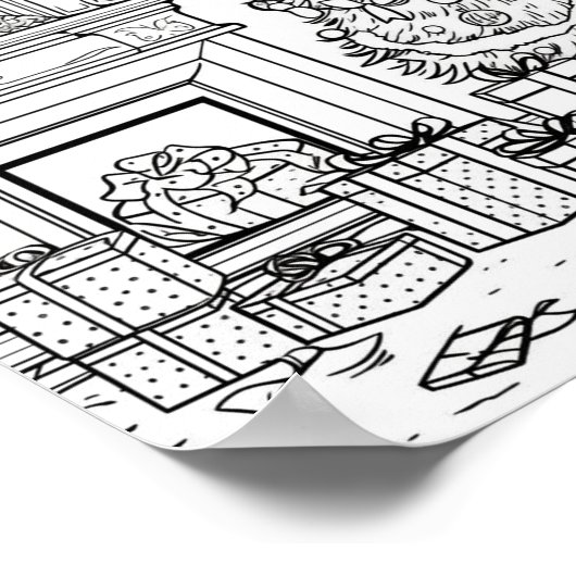 Weihnachtsbaum - Erwachsenenfarben Poster (Ecke)