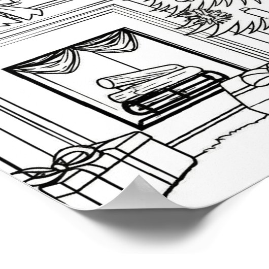 Weihnachtsbaum - Erwachsenenfarben Poster (Ecke)