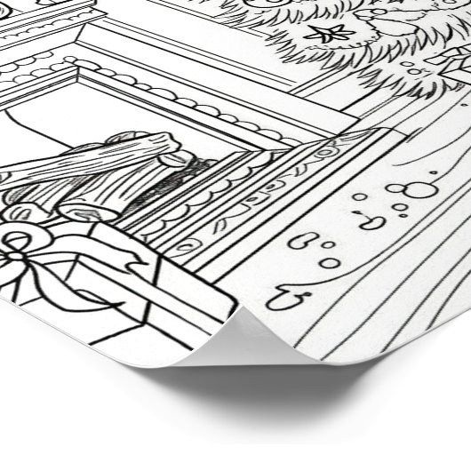 Weihnachtsbaum - Erwachsenenfarben Poster (Ecke)