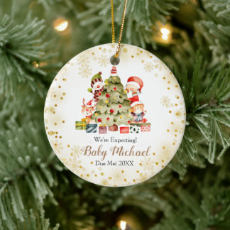 Weihnachtsbaum erwarten wir Eltern Keramik Ornament