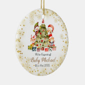 Weihnachtsbaum erwarten wir Eltern Keramik Ornament (Rechts)