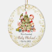 Weihnachtsbaum erwarten wir Eltern Keramik Ornament (Links)