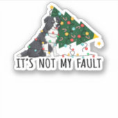 Weihnachtsbaum Es ist nicht mein Fault Border Coll Aufkleber (Vorderseite)