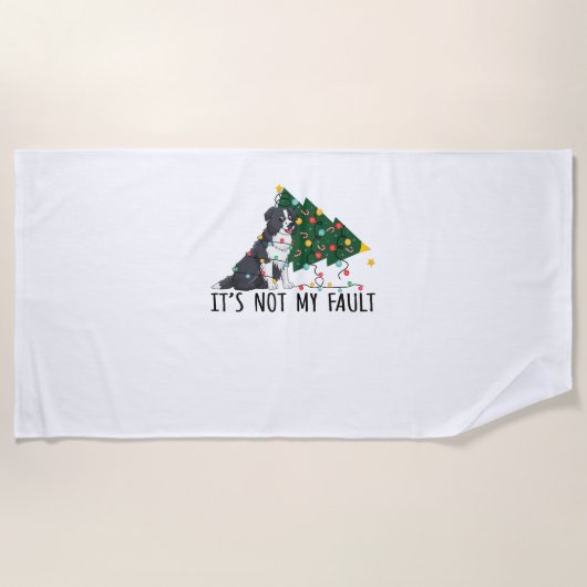 Weihnachtsbaum Es ist nicht mein Fault Border Coll Strandtuch (Vorderseite)