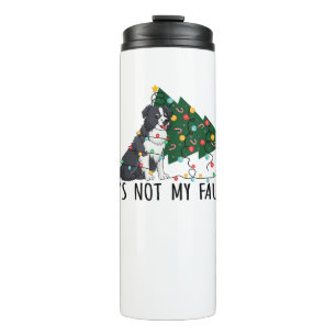 Weihnachtsbaum Es ist nicht mein Fault Border Coll Thermosbecher
