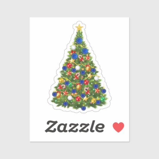 Weihnachtsbaum - Europäische Gewerkschaft | EU Eur Aufkleber (Blatt)