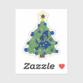 Weihnachtsbaum - Europäische Gewerkschaft | EU Eur Aufkleber