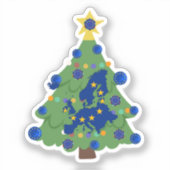 Weihnachtsbaum - Europäische Gewerkschaft | EU Eur Aufkleber (Vorderseite)
