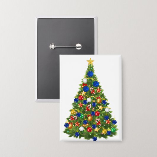 Weihnachtsbaum - Europäische Gewerkschaft | EU Eur Button (Vorderseite/Rückseite)