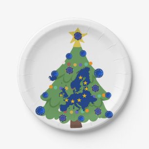 Weihnachtsbaum - Europäische Gewerkschaft EU Eur Pappteller