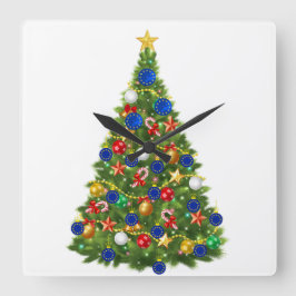 Weihnachtsbaum - Europäische Gewerkschaft | EU Eur Quadratische Wanduhr