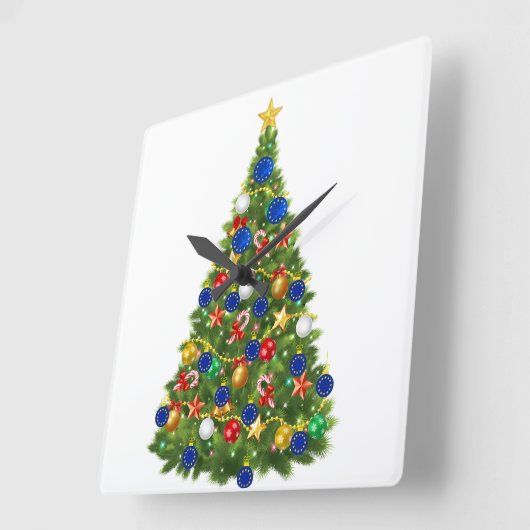 Weihnachtsbaum - Europäische Gewerkschaft | EU Eur Quadratische Wanduhr (Winkel)